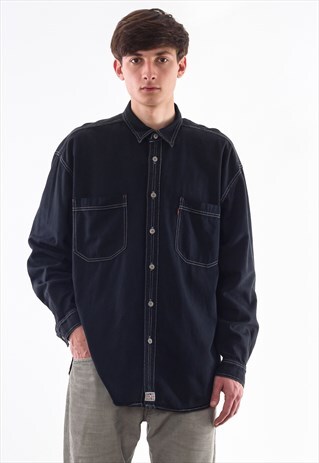 VINTAGE LEVIS 90S BLACK DENIM JEANS LONG SLEEVE