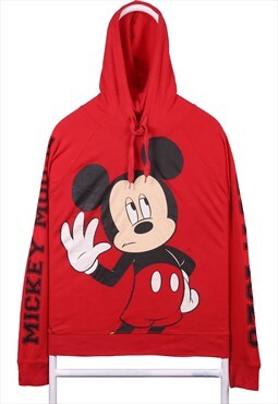 Disney 90's Mickey Mouse Back Print Pullover Hoodie Large Re
