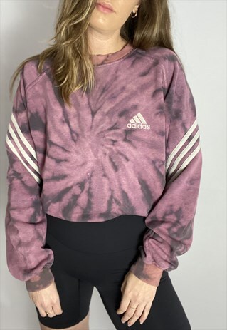 VINTAGE ADIDAS SWEATSHIRT IN TIE DYE PURPLE