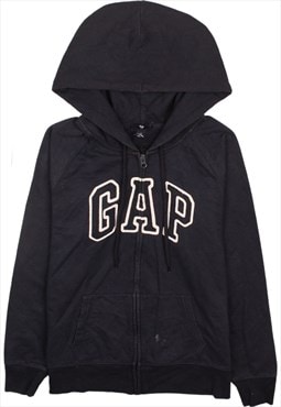 Vintage 90's Gap Hoodie Spellout Full Zip Up Navy Blue Large