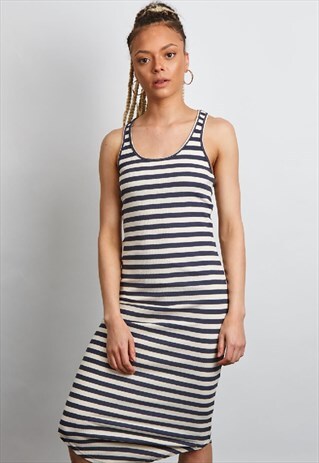 VINTAGE 90'S BLENDSHE STRIPED BODYCON MIDI DRESS