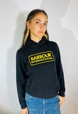 Vintage Size S Barbour Hoodie in Black