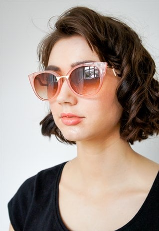PINK RETRO BOW SUNGLASSES