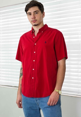VINTAGE POLO RALPH LAUREN SHIRT LOGO 90S L 6.9