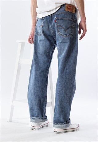 VINTAGE MENS LEVIS 501 JEANS DENIM FADED PANTS TROUSERS