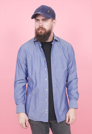 VINTAGE TOMMY HILFIGER BLUE SHIRT /R8300