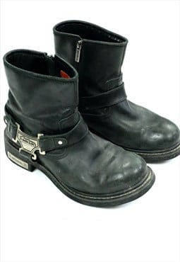 Harley Davidson Boots Biker Style Leather Silver Hardware