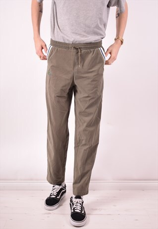 KAPPA MENS VINTAGE TRACKSUIT TROUSERS SMALL KHAKI 90S