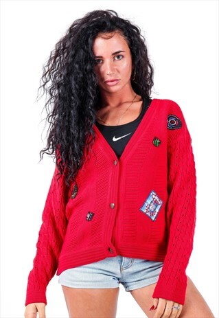 VINTAGE PATTERNED KNIT CARDIGAN K545