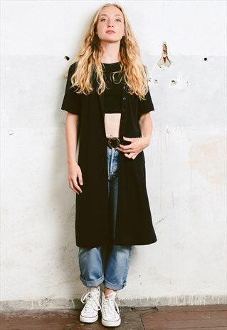 VINTAGE 90S BLACK SHIRT DRESS