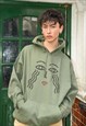 HOODIE IN MILITARY GREEN WITH ATHENA PRINT