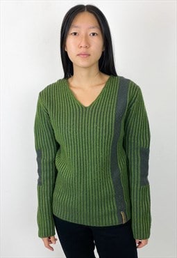 VIntage 90s green wool jumper 