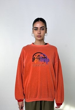 Rare Orange 80s Reebok Pump Print Sweatshirt