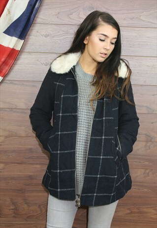 VINTAGE USA 80'S WOOL MIX WINTER JACKET,COAT ,18 ,3
