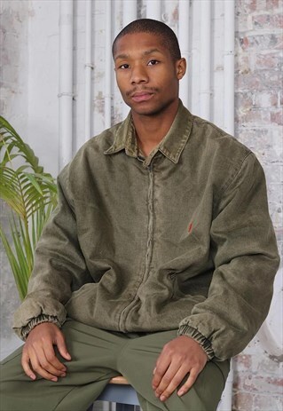 VINTAGE POLO RALPH LAUREN LOGO HARRINGTON GREEN