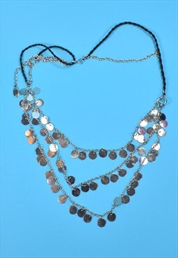 Vintage Boho Silver beaded Necklace 