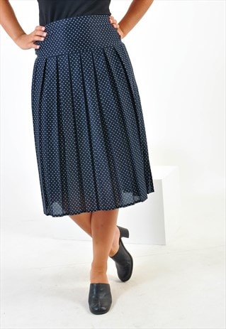 VINTAGE PLEATED POLKA DOT SKIRT