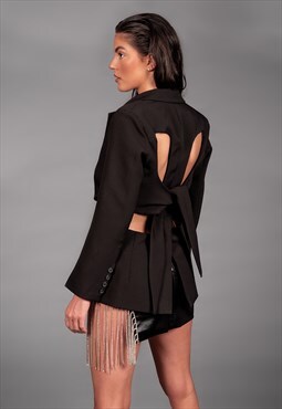 Cut out tie back blazer