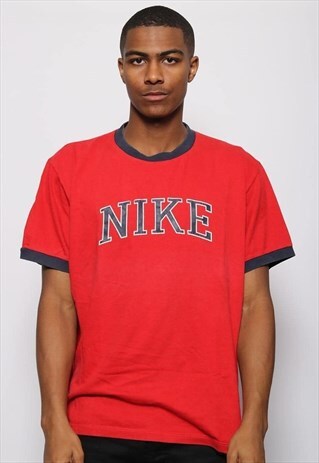 VINTAGE NIKE BIG LOGO SPELLOUT T-SHIRT RED