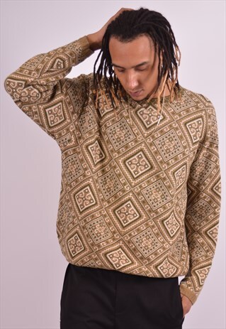 C.P. COMPANY MENS VINTAGE JUMPER SWEATER LARGE MULTI 90S