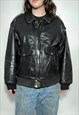  Leather bomber jacket vintage 90s black