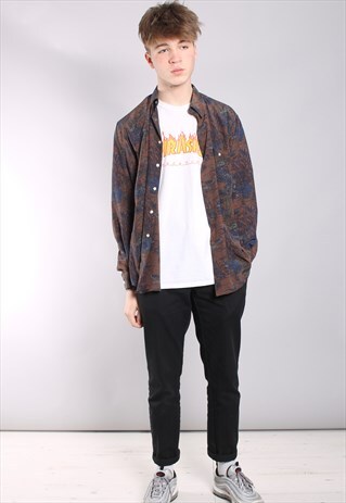 VINTAGE ABSTRACT CRAZY PATTERN SHIRT