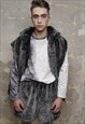PYTHON FLEECE SLEEVELESS JACKET HANDMADE HOOD SNAKE VEST 