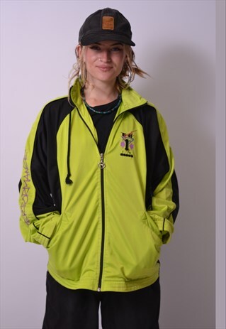 VINTAGE DIADORA TRACKSUIT TOP JACKET GREEN