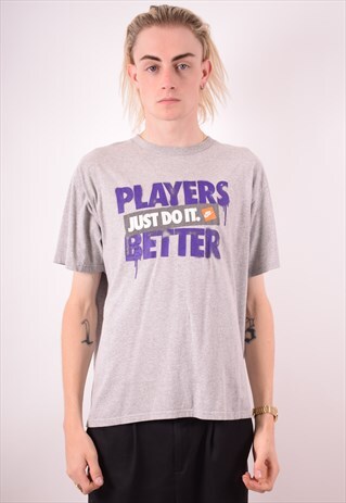 NIKE MENS VINTAGE T-SHIRT TOP MEDIUM GREY 90S