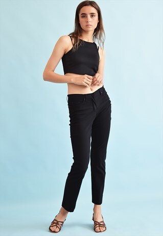 90'S RETRO REGULAR WAIST STRETCH SLIM TROUSERS
