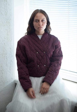 VINTAGE 80'S BURGUNDY RED CROPPED JACKET