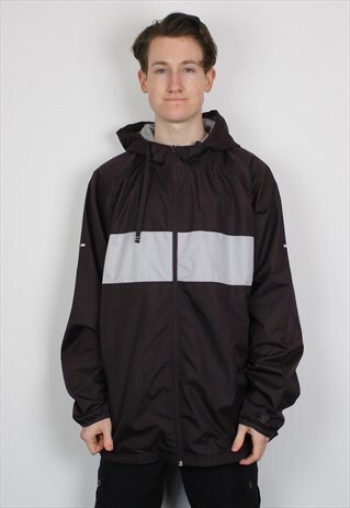 VINTAGE STARTER HOODED SHELL WINDBREAKER JACKET IN PURPLE