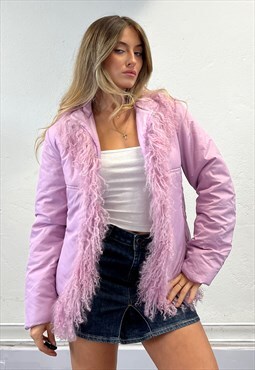 Vintage Y2k Pink Afghan Coat
