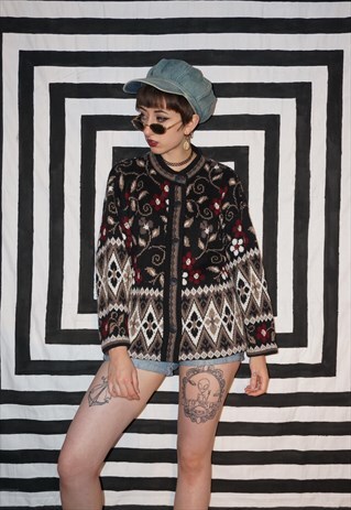 VINTAGE 90'S PATTERNED CARDIGAN