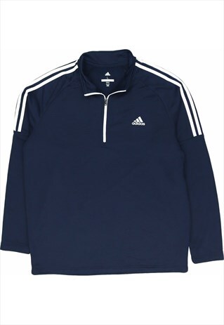 Adidas 90's Spellout Quarter Zip Jersey Large Blue