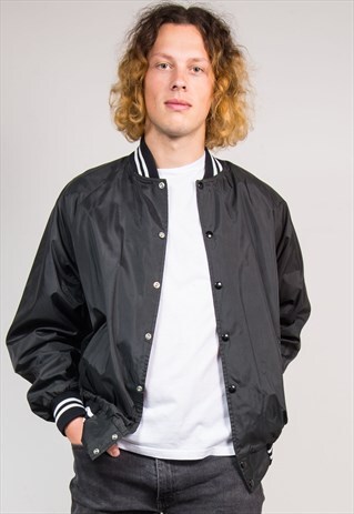 VINTAGE 90'S BLACK BASEBALL STYLE JACKET
