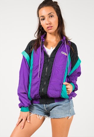 VINTAGE 80'S USA ELLESSE SHELL SPORT JACKET / S1344