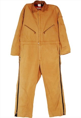 Vintage 90's Walls Dungarees Body Suit Workwear Zip Up Brown