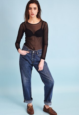 90'S RETRO POLO STONEWASH REGULAR WAIST CLASSIC DENIM JEANS