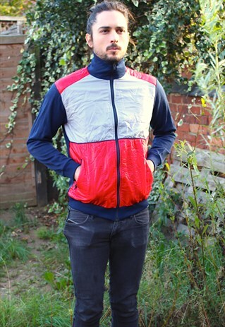 VINTAGE 80S ZIP JACKET - INDIE - SMALL - CARDIGAN FESTIVAL