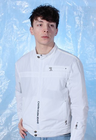 VINTAGE Y2K CALVIN KLEIN WHITE LIGHTWEIGHT JACKET