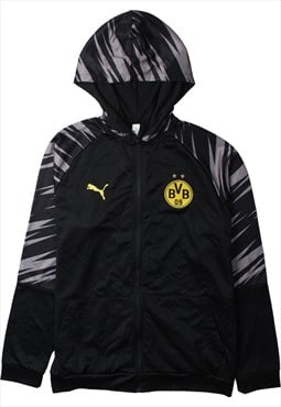 Vintage 90's Puma Hoodie Dortmund Full Zip Up Black XXLarge