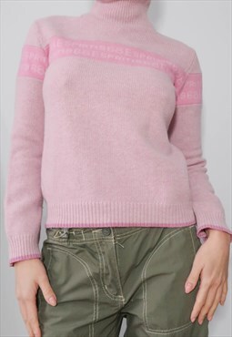 Vintage y2k pink turtleneck Sweater