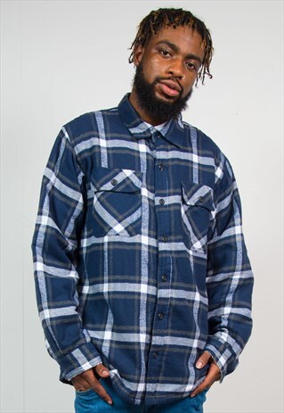 VINTAGE FLANNEL SHEARLING LINED SHIRT