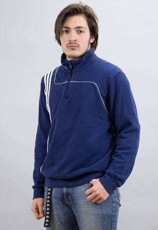 VINTAGE BLUE 1/4 ZIP ADIDAS SWEATSHIRT