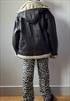 VINTAGE 90S LEATHER SHERPA LINED JACKET (M) 