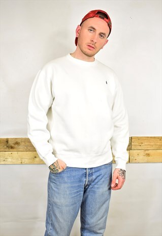 TRUE VINTAGE 90S POLO RALPH LAUREN WHITE SWEATER