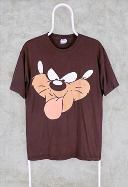 Vintage Brown Taz T-Shirt Looney Tunes Tasmanian Devil M