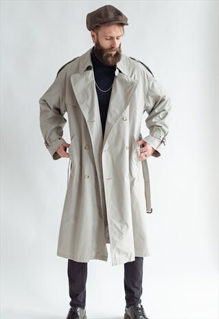 VINTAGE 80S CLASSIC MINIMAL TRENCH COAT