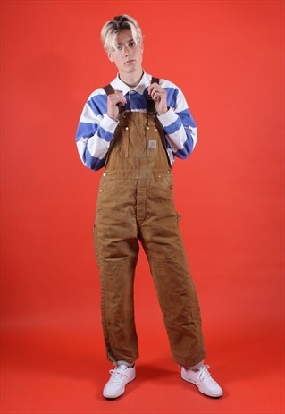 VINTAGE CARHARTT TAN WORKMANS DUNGAREES